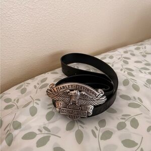 Harley-Davidson Black Belt with Silver Buckle Size 42
